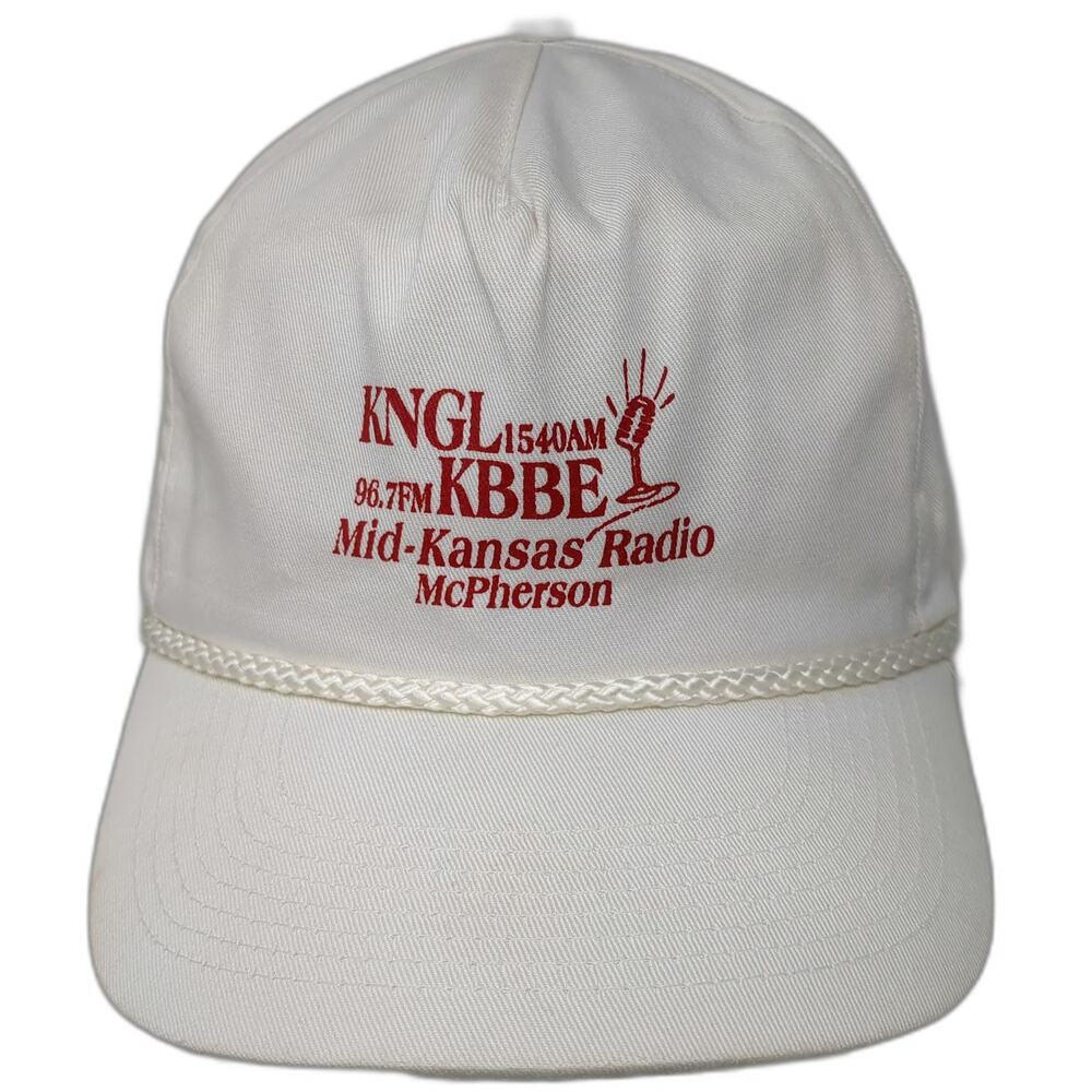 Falcon 5 Panel White One Size Rope Snapback Mid-Kansas Radio McPherson Hat